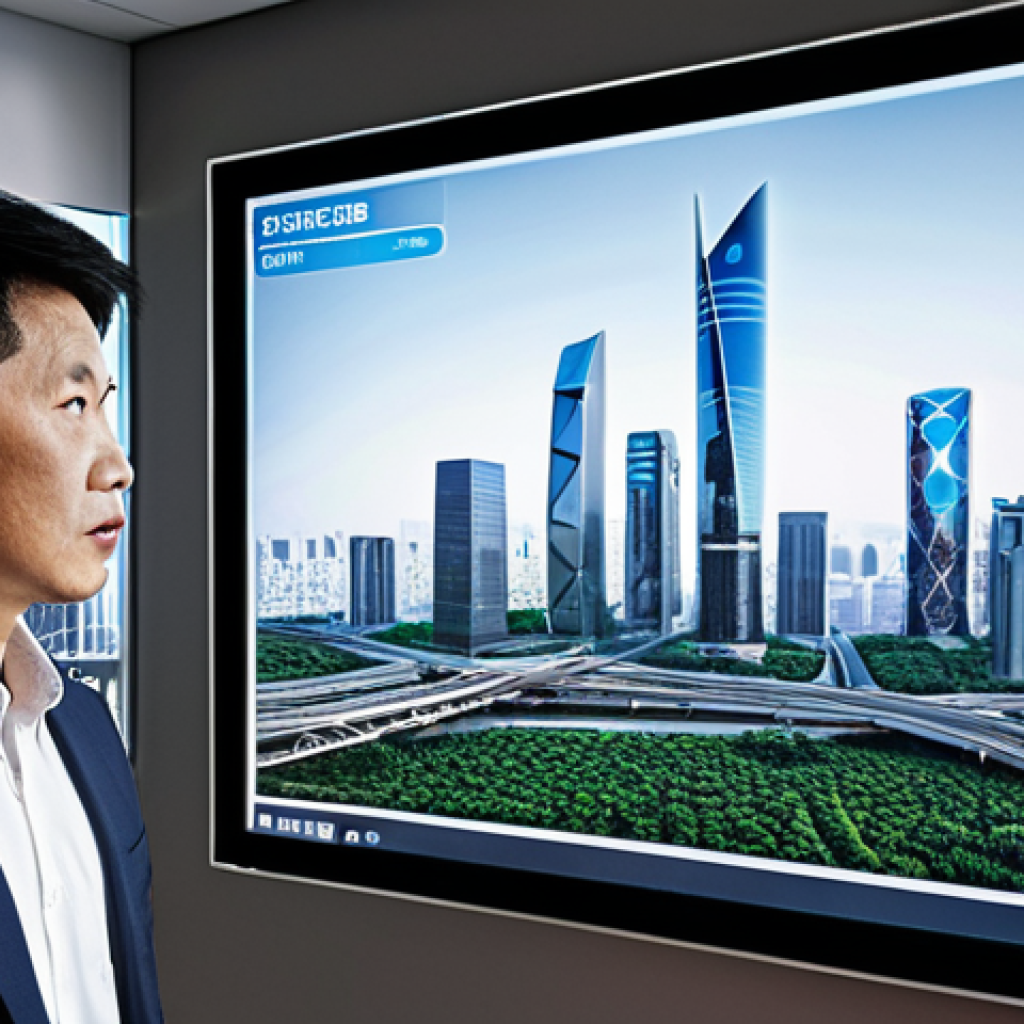 **Prompt 1: Technology-Empowered Foresight**
A professional Chinese real estate consultant stands confidently before a transparent, holographic digital interface, showcasing intricate real-time data visualizations of urban development, dynamic market trends, and AI-driven predictive analytics. In the background, a sprawling, modern smart city skyline, with hints of green infrastructure and advanced transportation, suggests future growth and strategic investment. The scene emphasizes innovation, data-driven decisions, and a forward-thinking approach in real estate consultation. High detail, cinematic lighting, conceptual art, ultra-realistic.