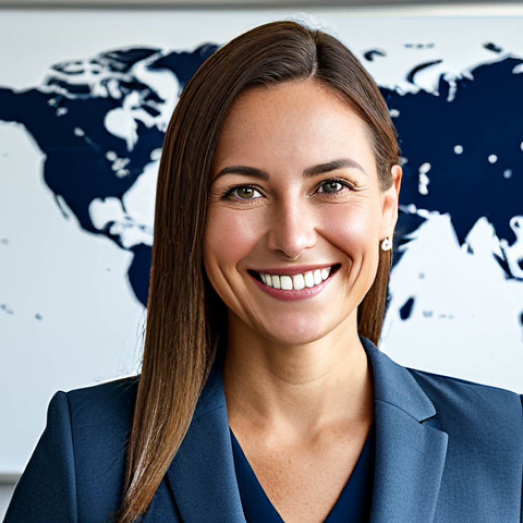 Global Real Estate Investment Advisor**
"A professional real estate investment advisor, fully clothed in a modest business suit, standing in a modern office with a world map in the background, smiling confidently, appropriate attire, safe for work, perfect anatomy, natural pose, high-quality professional photograph, family-friendly."
**