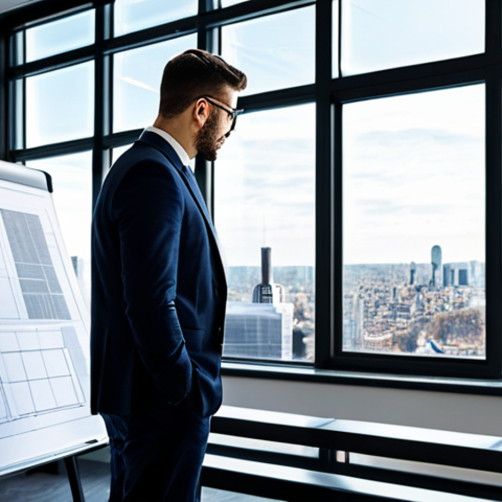 **
A professional architect, fully clothed in appropriate attire, standing in a modern office, reviewing blueprints. The office is bright and spacious, with large windows overlooking a cityscape. Focus on perfect anatomy and natural proportions. Safe for work.
**