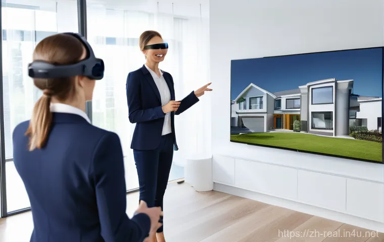 공인중개사와 부동산 시장의 상호 연계성 - **Prompt 1: The Tech-Empowered Agent**
    "A bright, spacious, and modern real estate office bathed...