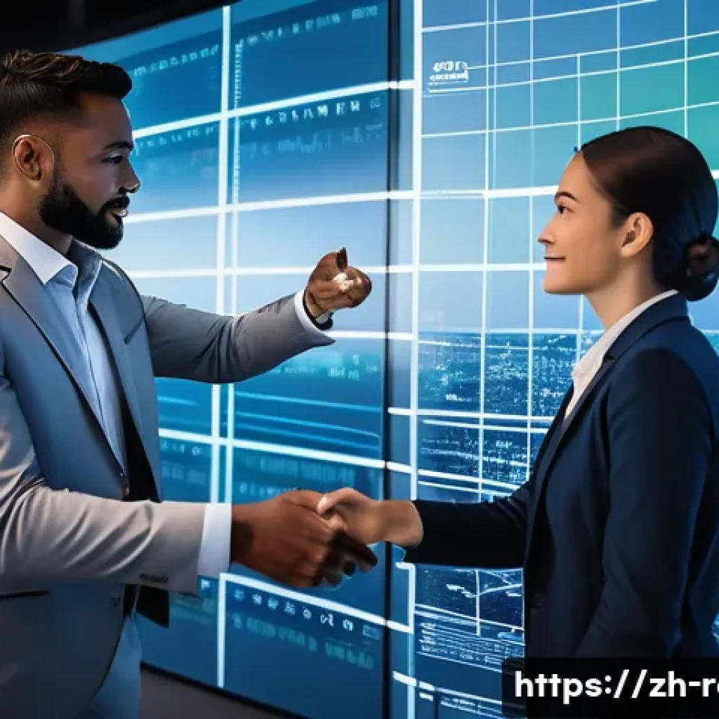 공인중개사와 최신 부동산 기술 활용 사례 연구 - **AI-Powered Real Estate Insights & Decision Making:**
"A confident, diverse real estate agent, ...
