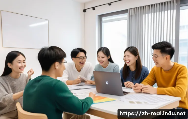 공인중개사 합격자 커뮤니티 활용법 - A modern online study community scene featuring diverse young adults from various Chinese cities eng...