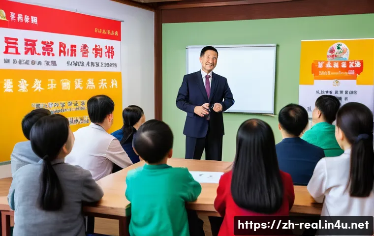 공인중개사 자격증 취득 후 사회적 가치 창출 사례 - A modern community center scene in a Chinese urban neighborhood, showcasing a certified real estate ...