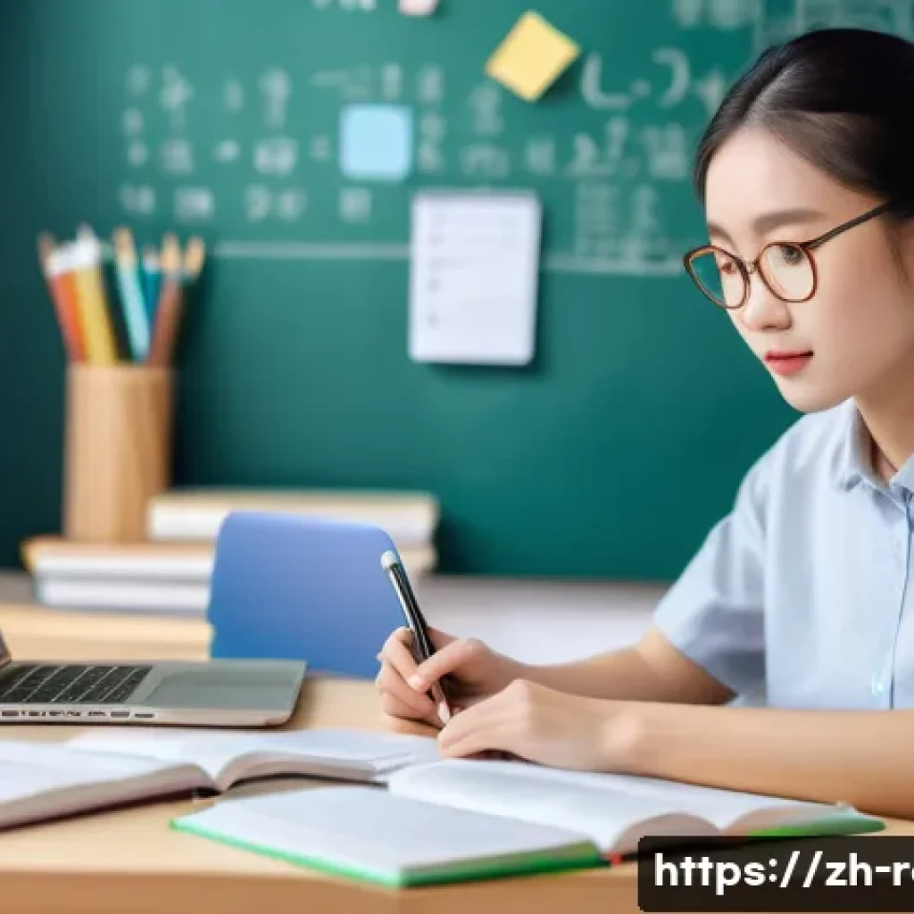 공인중개사 시험 대비 학습 자료 추천 - A modern study environment featuring a young Chinese adult preparing for a professional certificatio...
