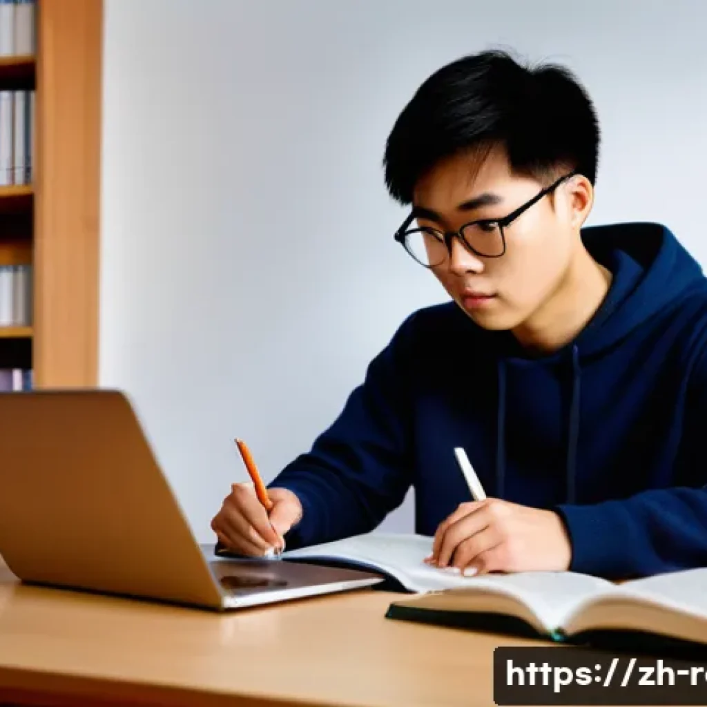 공인중개사 자격증 독학 가능한가 - A modern study scene featuring a young Chinese adult working at a desk in a cozy home office during ...