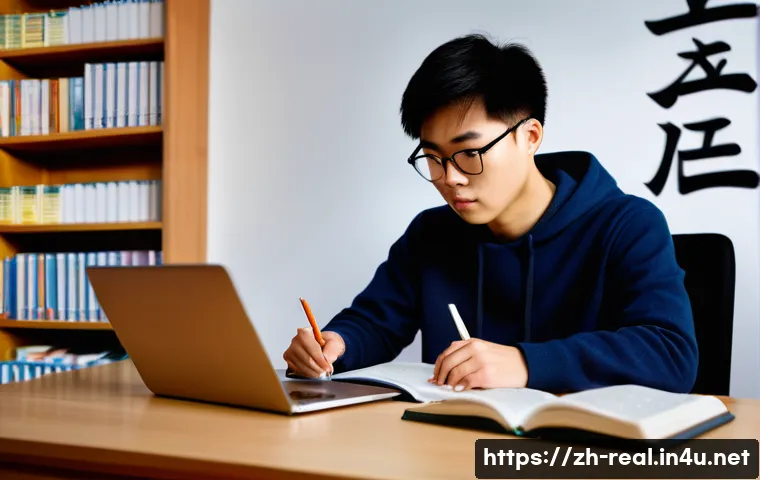 공인중개사 자격증 독학 가능한가 - A modern study scene featuring a young Chinese adult working at a desk in a cozy home office during ...