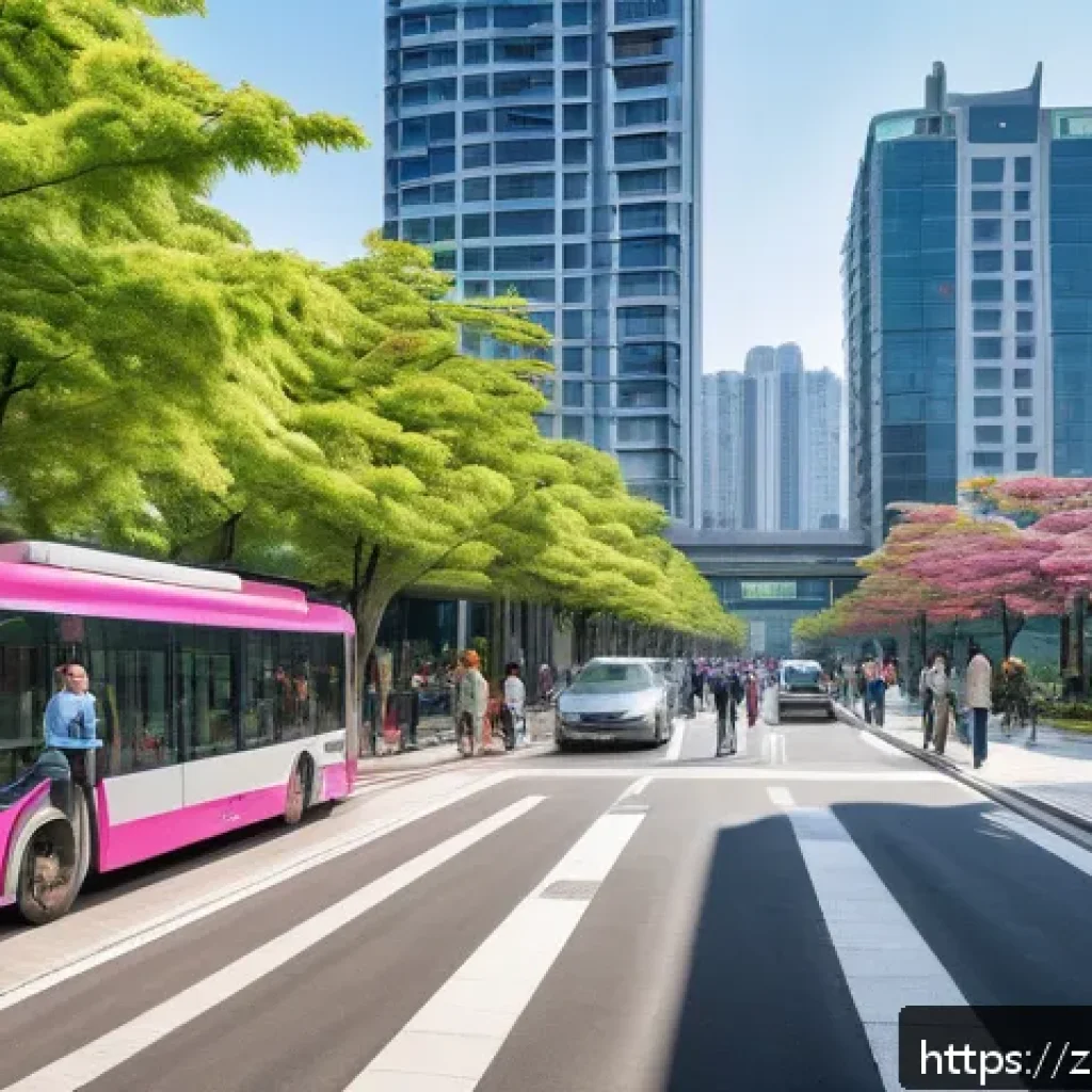 공인중개사와 부동산 시장에 대한 통찰력 - A modern urban real estate scene showcasing a vibrant city neighborhood near a subway station and bu...