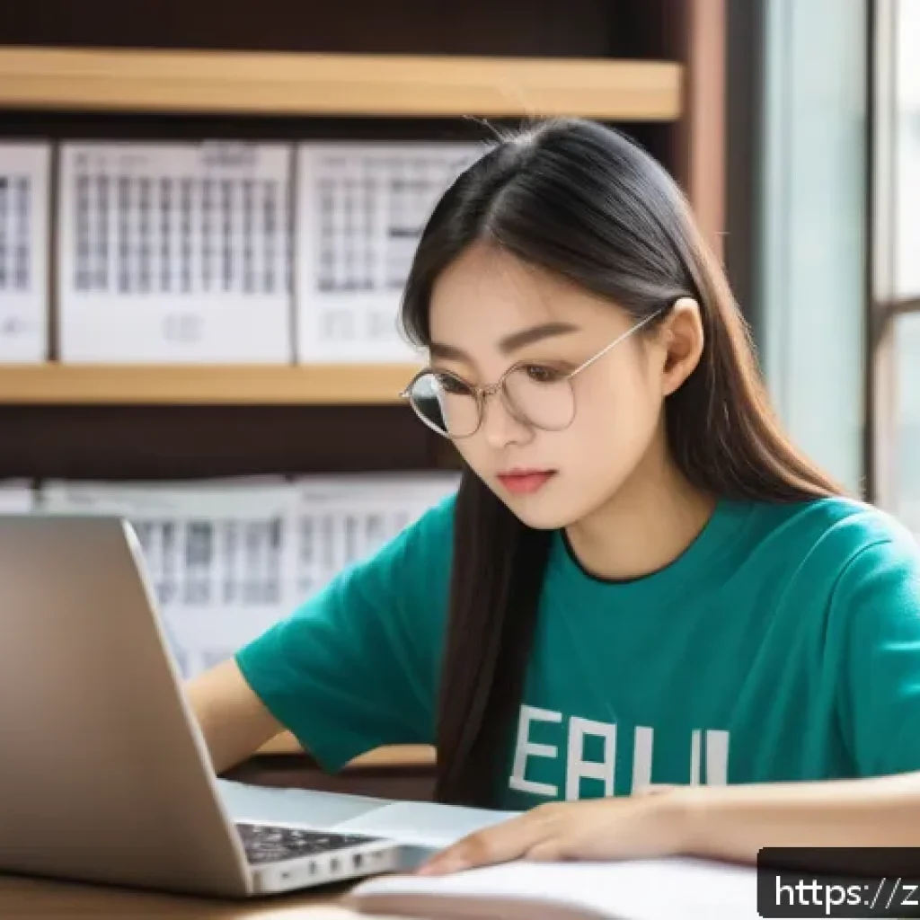 공인중개사 시험 준비를 위한 피드백 받기 - A modern study room scene featuring a young adult Chinese student sitting at a tidy desk, focused on...