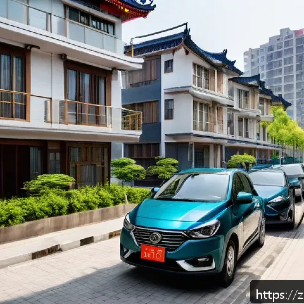 공인중개사 부동산 시장 관련 데이터 분석 - A modern Chinese urban residential neighborhood in 2024, showing diverse housing types including mid...