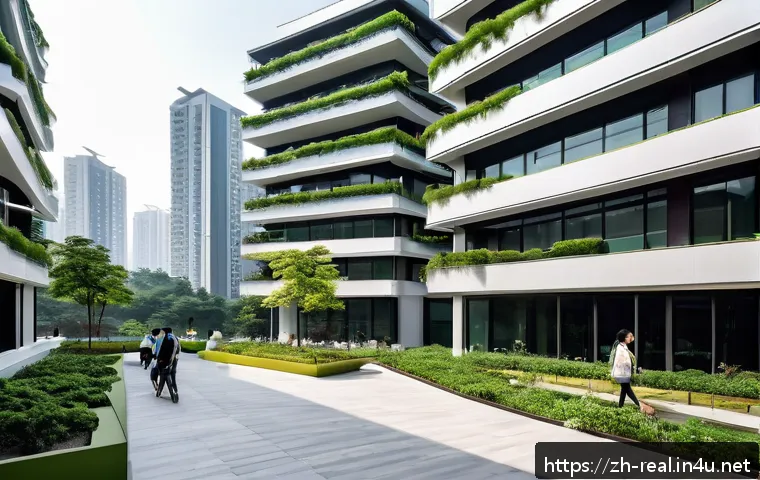 공인중개사와 부동산 시장 동향에 대한 통찰력 - A modern urban real estate development scene in a Chinese city, showcasing sleek new apartment build...