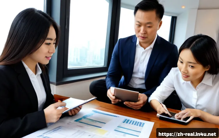공인중개사와 부동산 관련 직업군의 상호 작용 - Photorealistic real estate consultation in a bright modern apartment, a licensed property agent, mor...