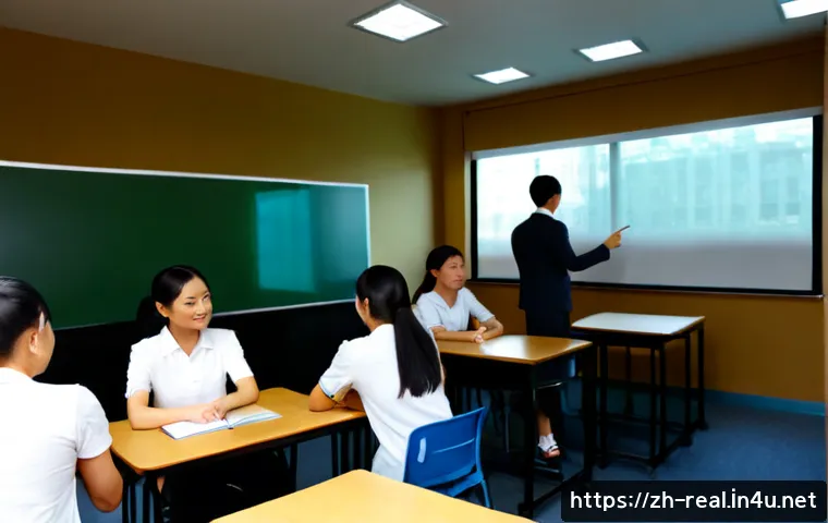 공인중개사 시험을 위한 추천 학원 - Photorealistic modern real estate licensing exam academy classroom, diverse adult students seated at...